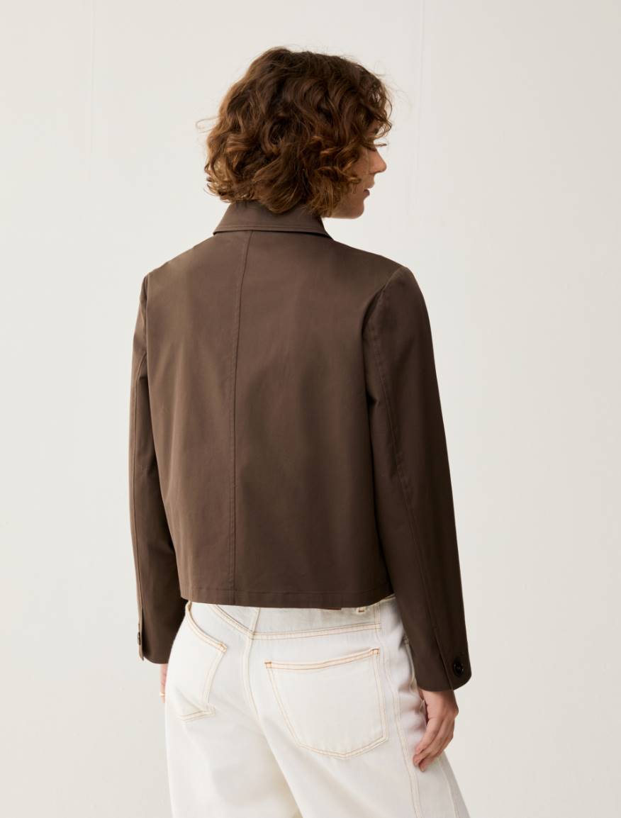 Boxy-fit cotton jacket - COCOA - Pennyblack - 3