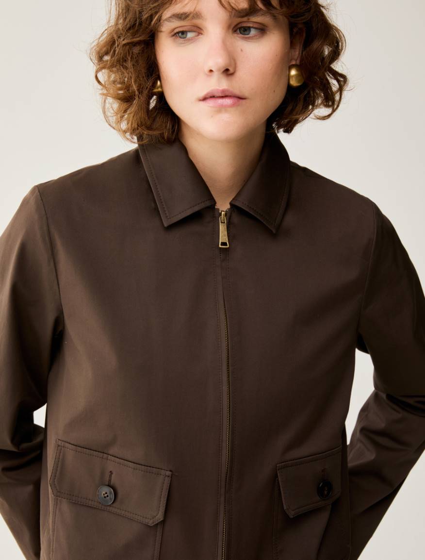 Boxy-fit cotton jacket - COCOA - Pennyblack - 4