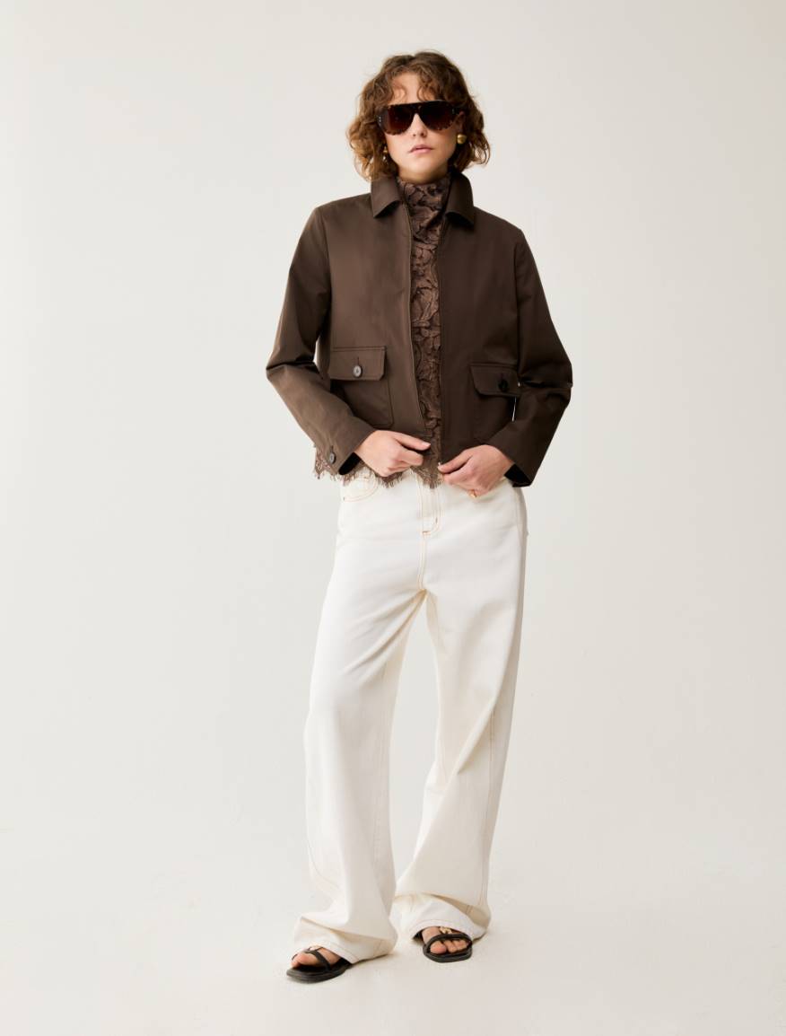 Boxy-fit cotton jacket - COCOA - Pennyblack - 5