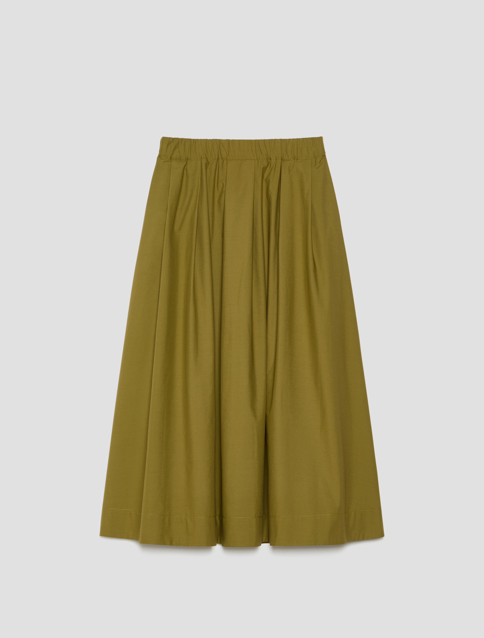 Cotton poplin midi skirt - OLIVE - pennyblack