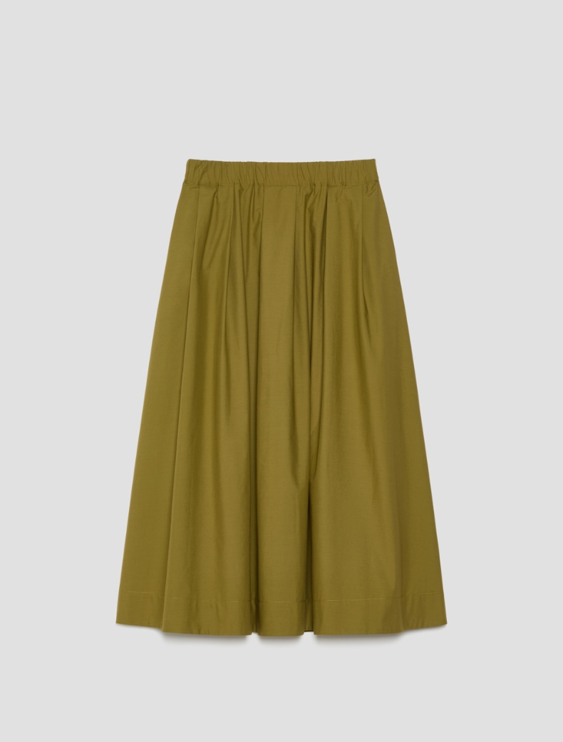 Cotton poplin midi skirt - OLIVE - pennyblack