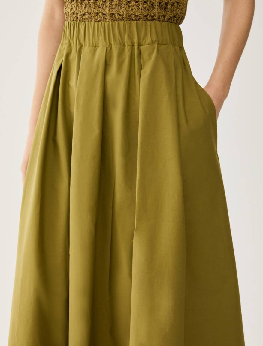 Cotton poplin midi skirt - OLIVE - Pennyblack - 4