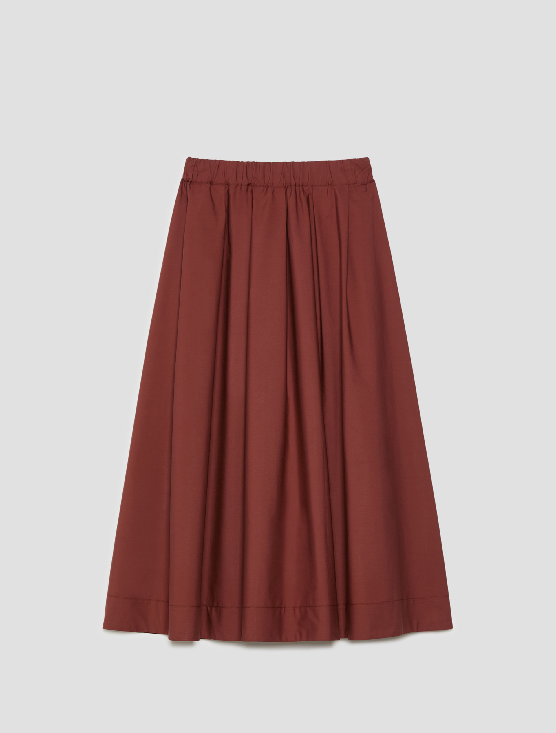Cotton poplin midi skirt - TERRA COTTA - pennyblack