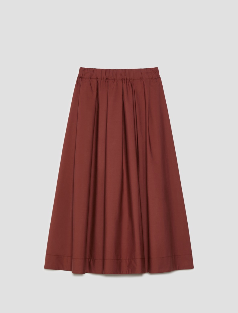 Cotton poplin midi skirt Cotton poplin midi skirt - TERRA COTTA - pennyblack
