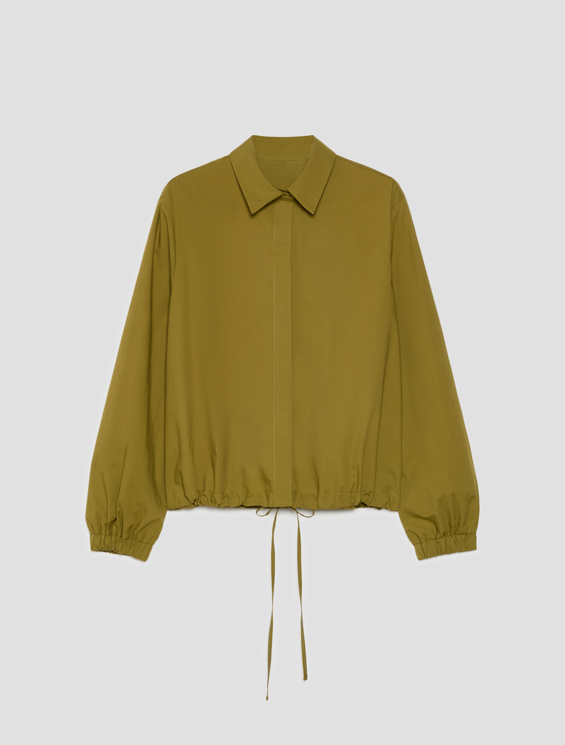 Poplin drawstring shirt - OLIVE - pennyblack