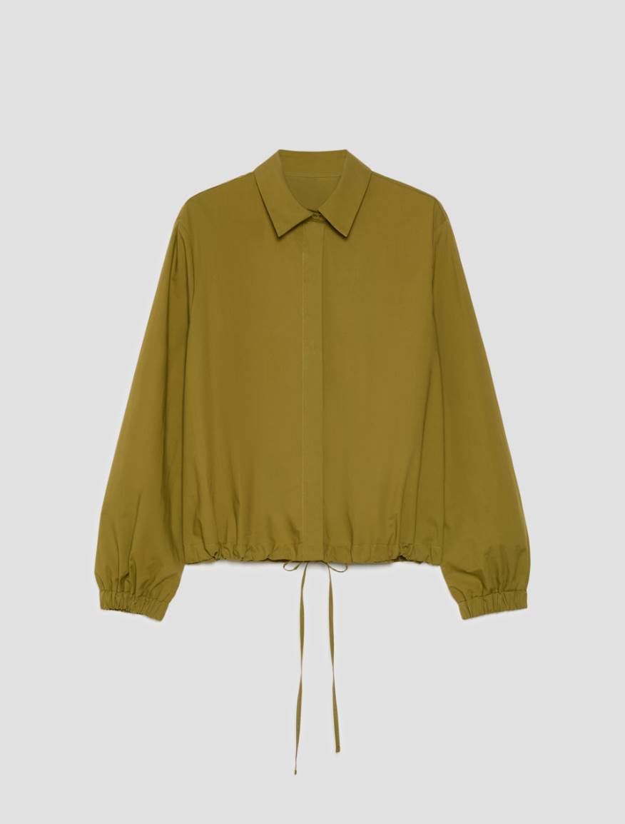 Poplin drawstring shirt - OLIVE - Pennyblack - 2