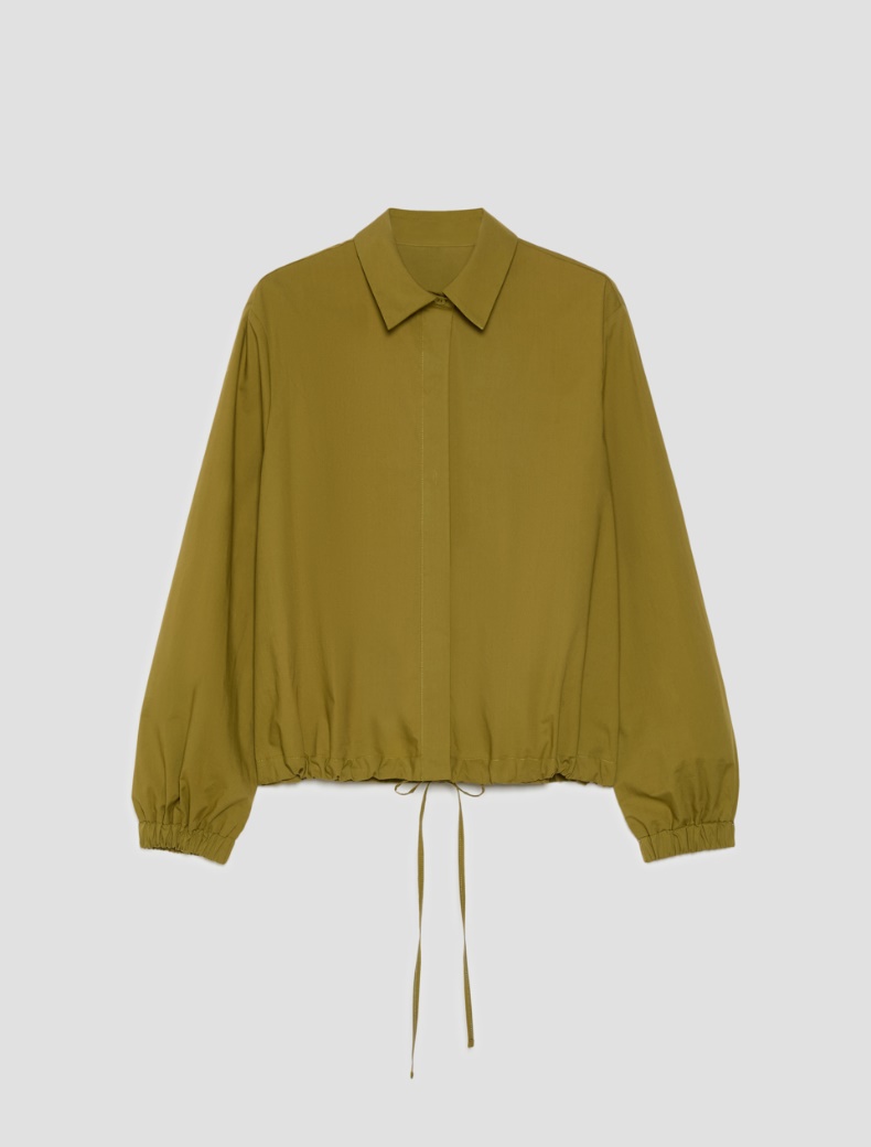 Poplin drawstring shirt - OLIVE - pennyblack