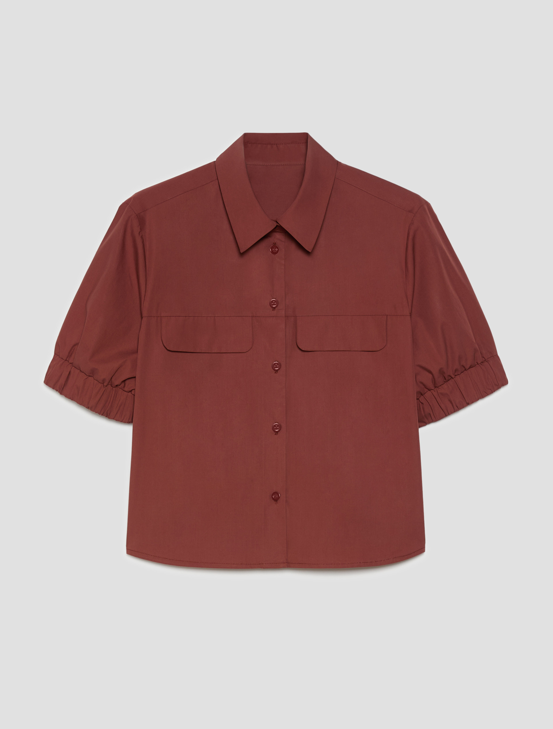 Poplin cropped shirt - TERRA COTTA - pennyblack