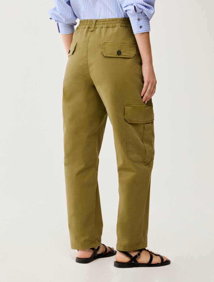 Cotton cargo trousers - OLIVE - Pennyblack - 3