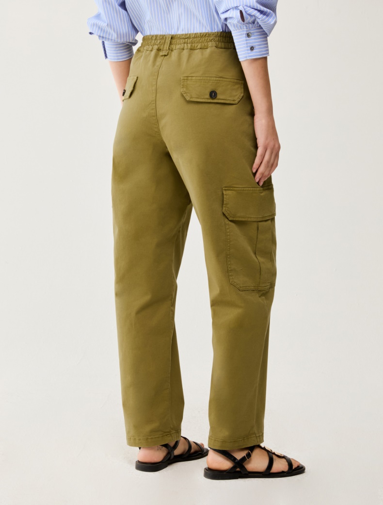 Cotton cargo trousers - OLIVE - pennyblack