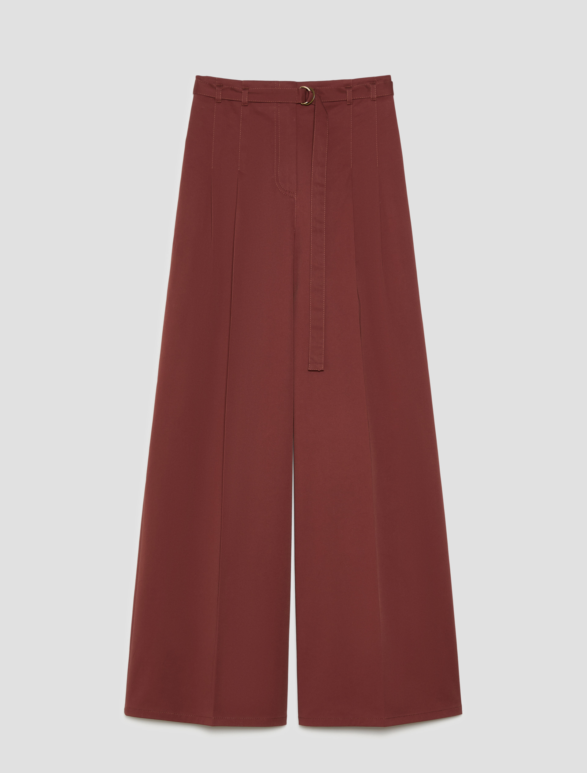 Wide cotton trousers - TERRA COTTA - pennyblack