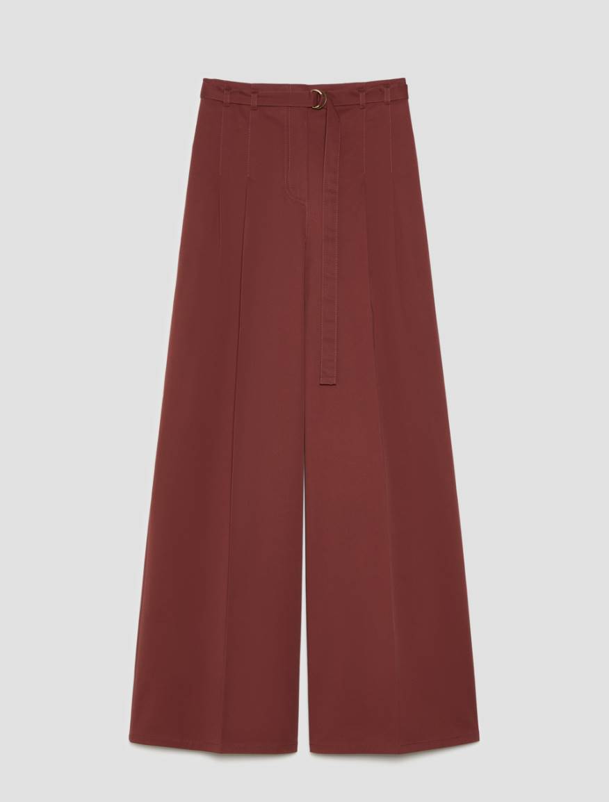 Wide cotton trousers - TERRA COTTA - Pennyblack - 2
