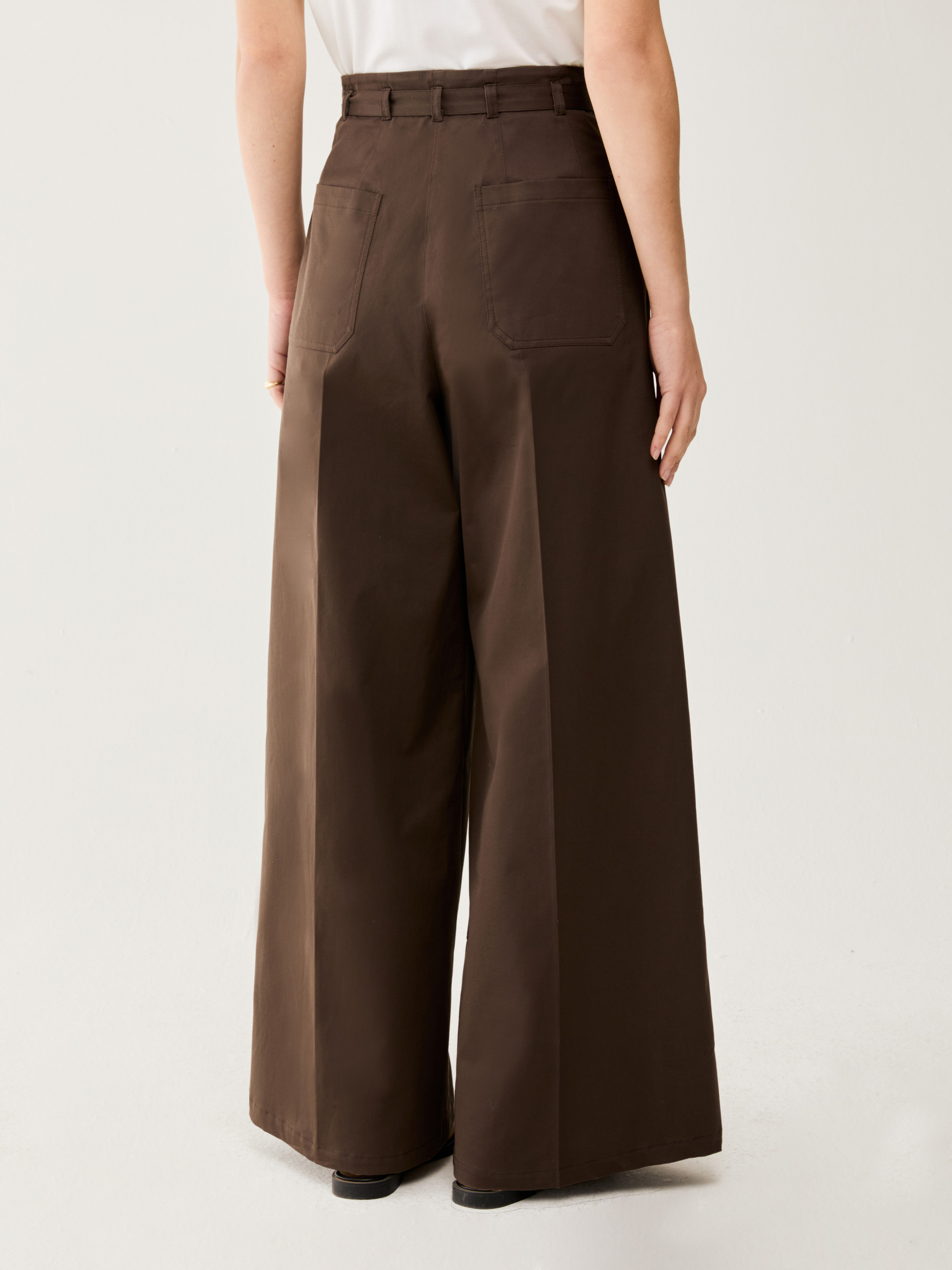 Wide cotton trousers - COCOA - pennyblack