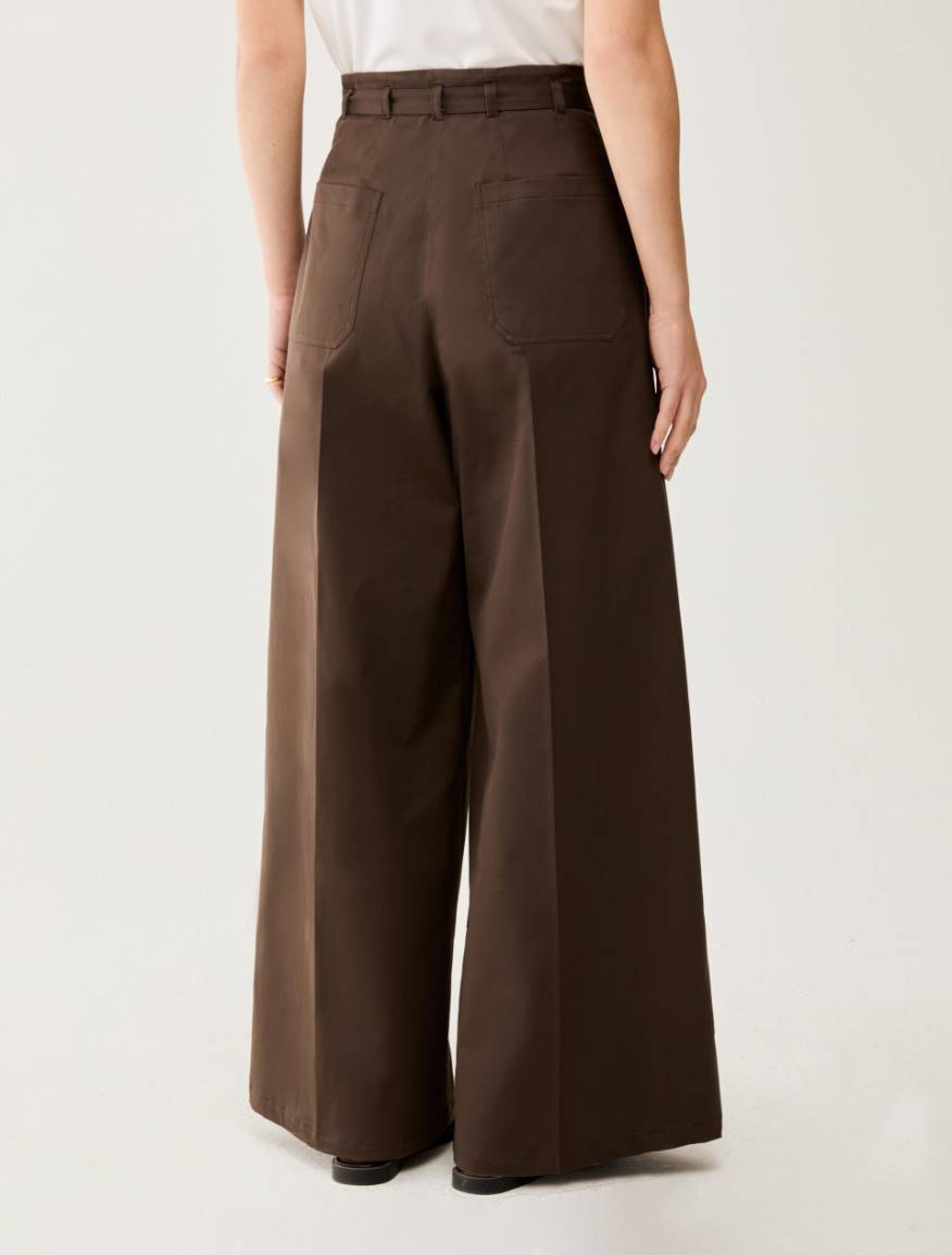 Wide cotton trousers - COCOA - Pennyblack - 3