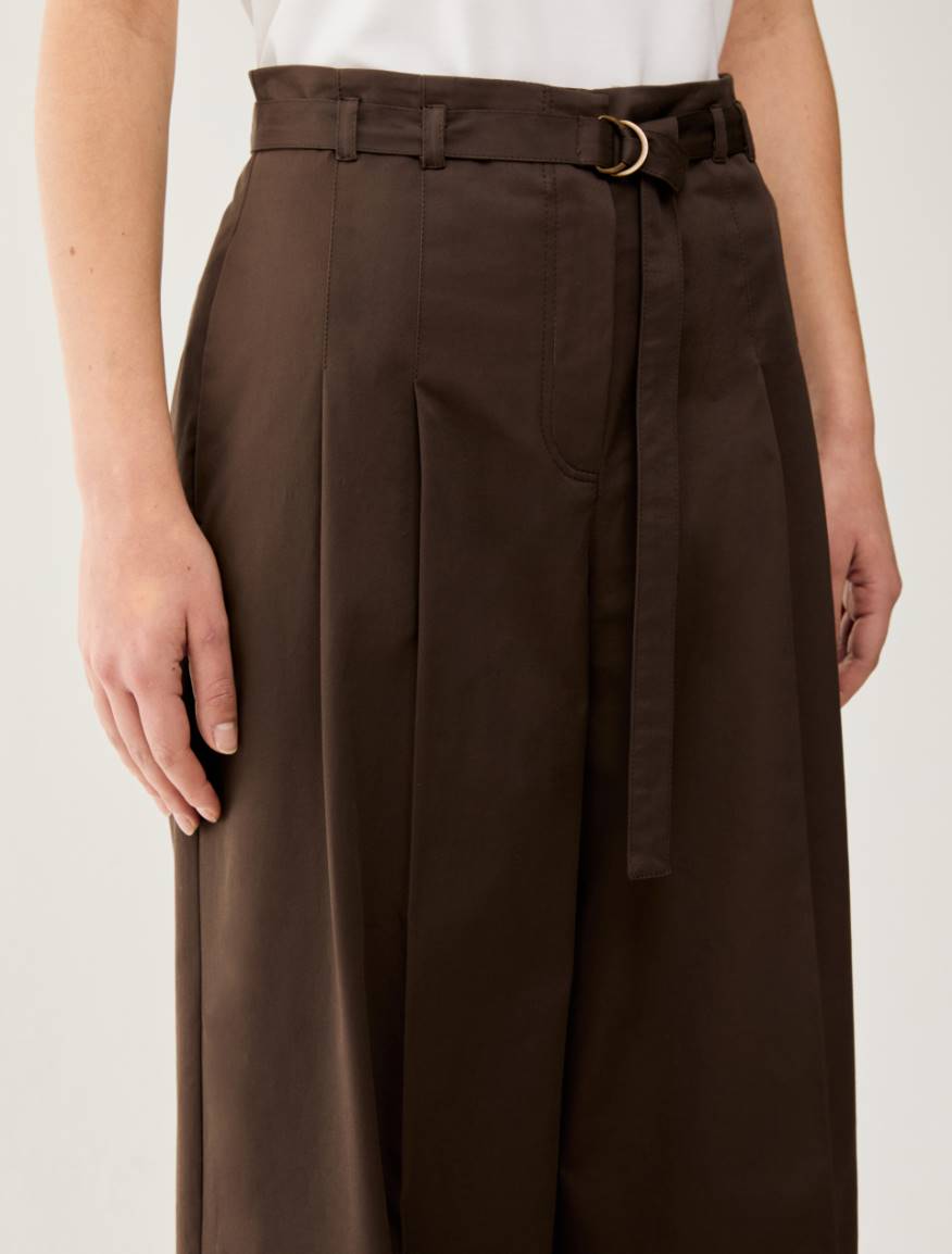Wide cotton trousers - COCOA - Pennyblack - 4