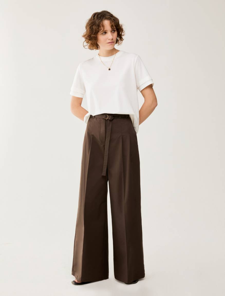 Wide cotton trousers - COCOA - Pennyblack