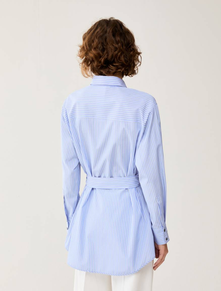 Poplin appliqué shirt - DEEP BLUE - Pennyblack - 3