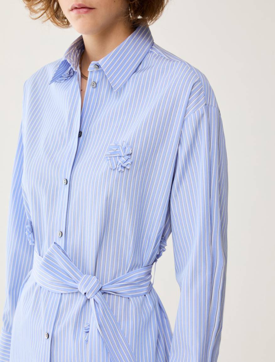 Poplin appliqué shirt - DEEP BLUE - Pennyblack - 4