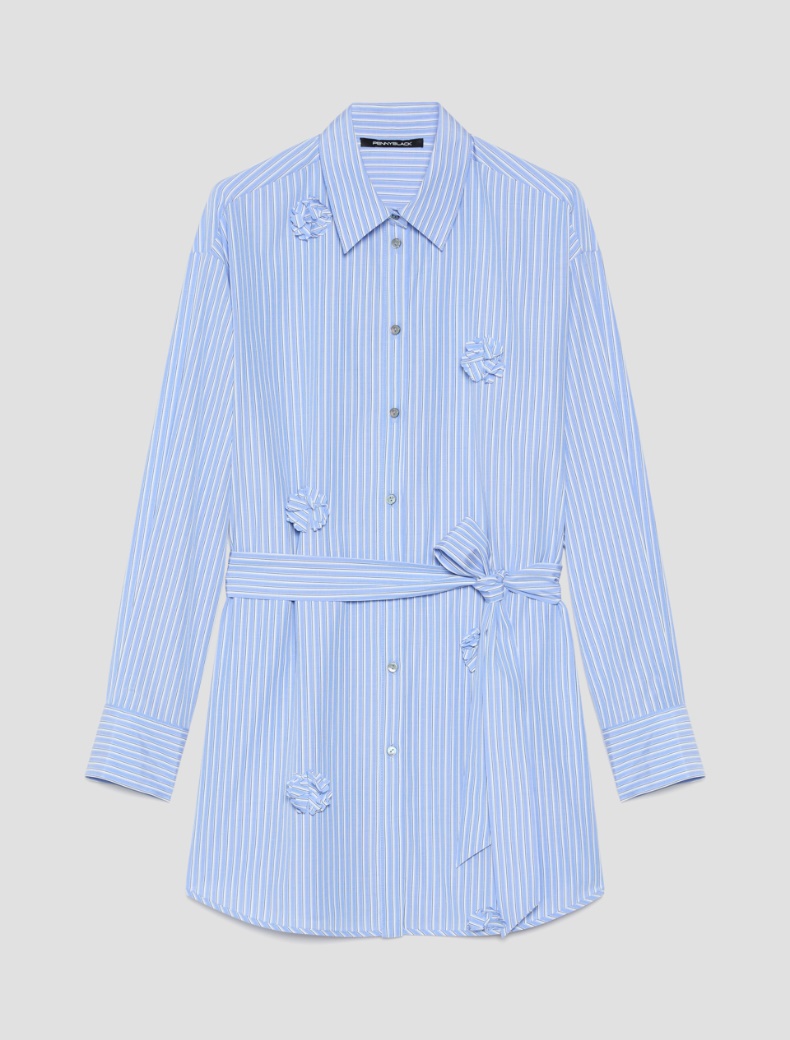 Poplin appliqué shirt - DEEP BLUE - pennyblack