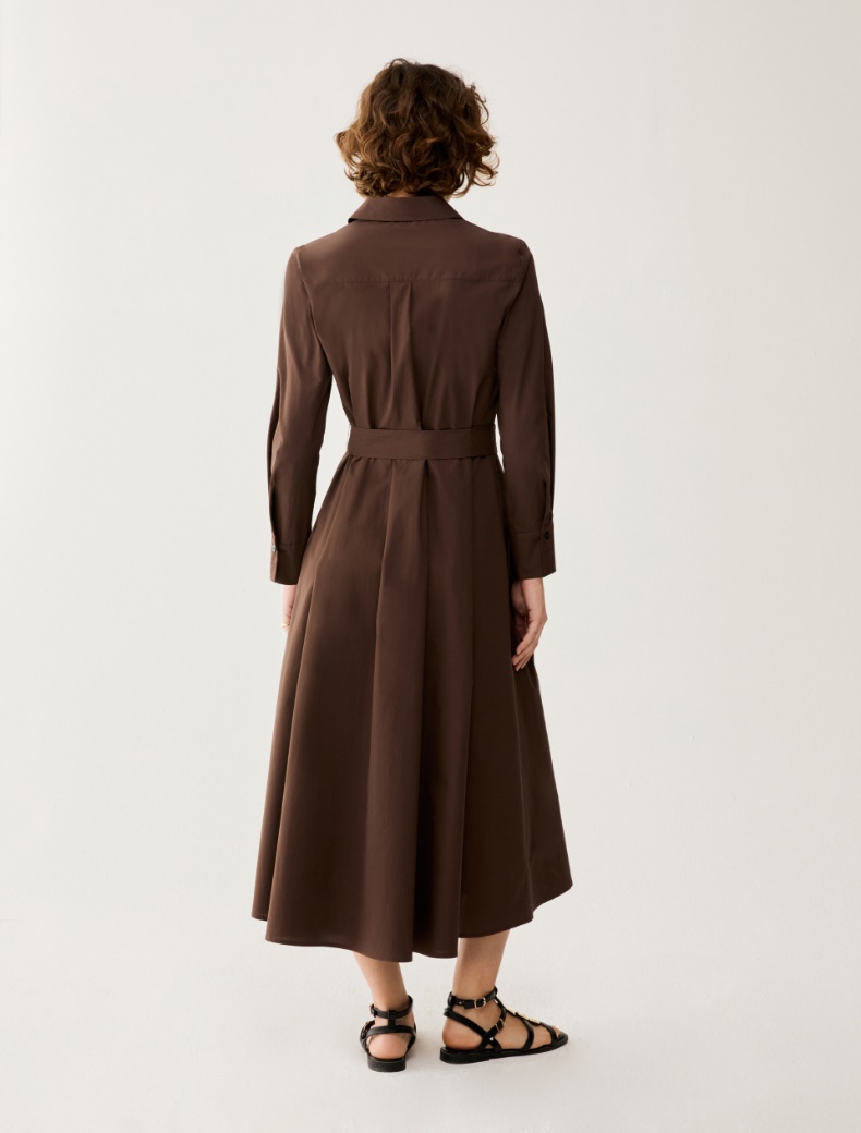 Cotton poplin shirt dress - COCOA - pennyblack