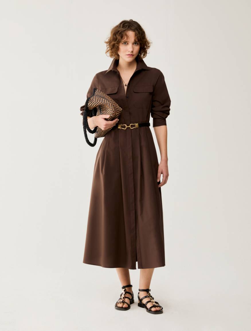 Cotton poplin shirt dress - COCOA - Pennyblack - 5
