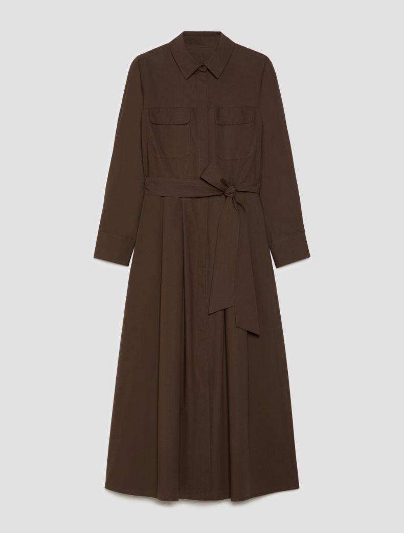 Cotton poplin shirt dress Cotton poplin shirt dress - COCOA - pennyblack