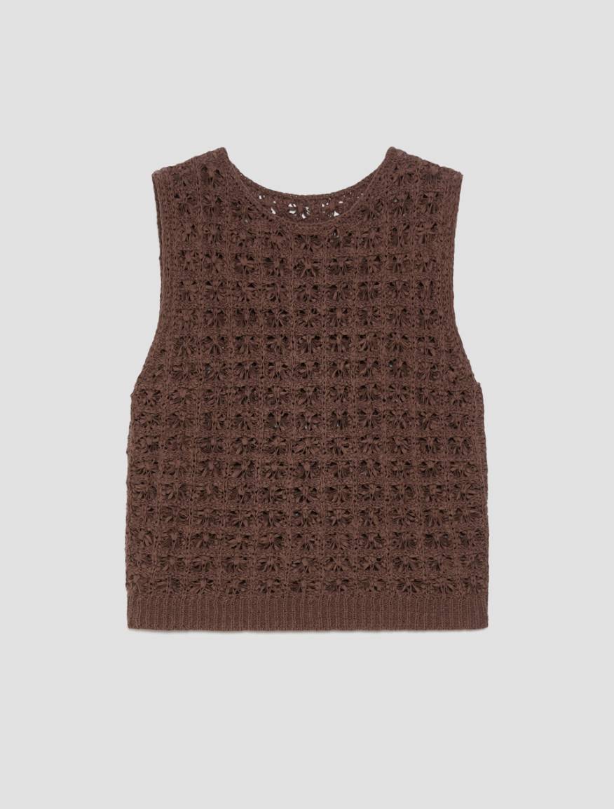 3D-knit top - BROWN - Pennyblack - 2