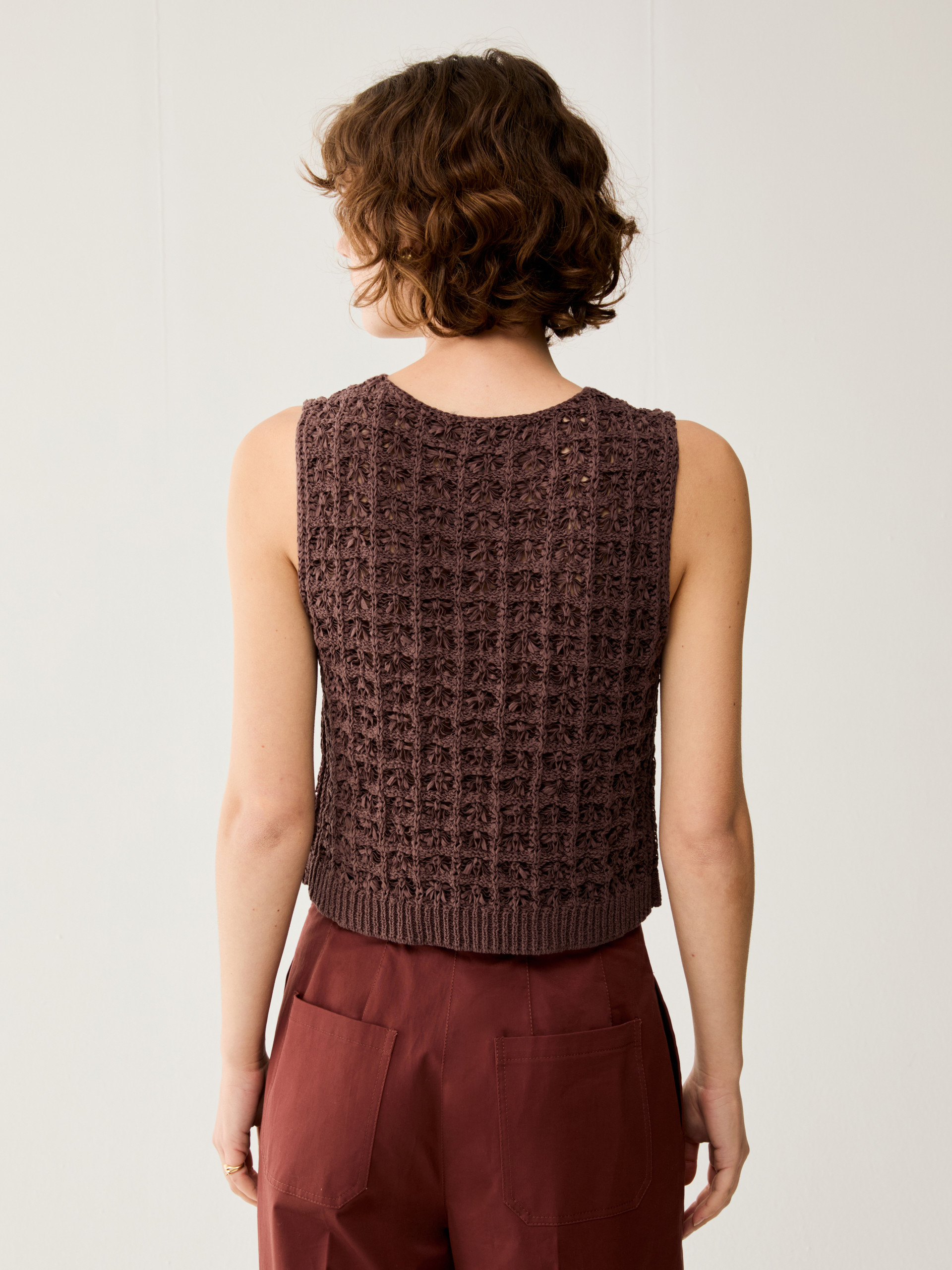 3D-knit top - BROWN - pennyblack