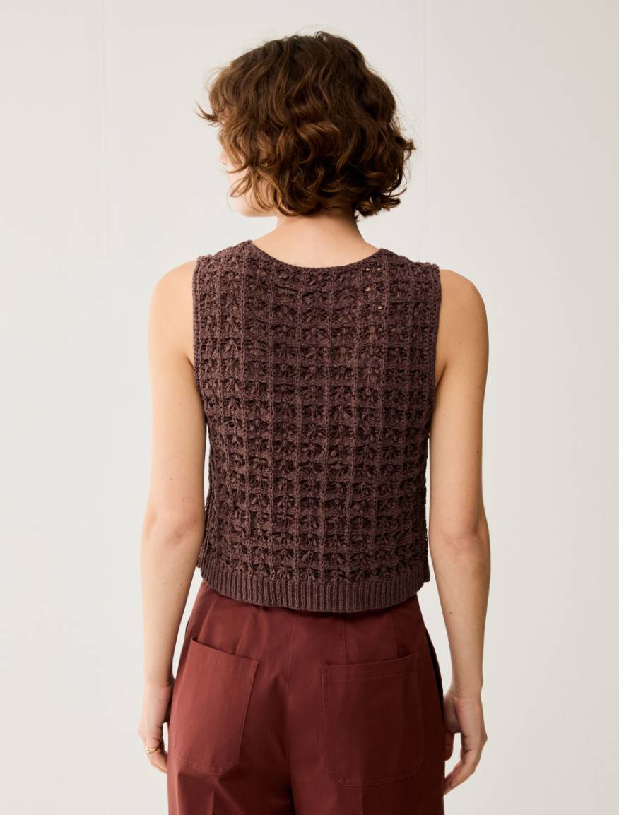 3D-knit top - BROWN - Pennyblack - 3