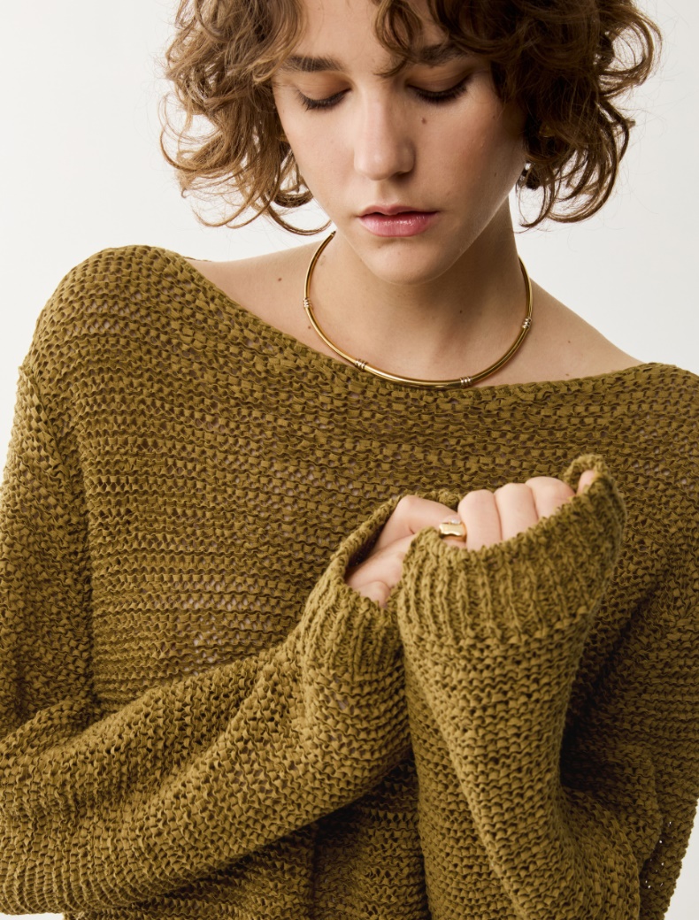 3D-textured sweater - OLIVE - pennyblack