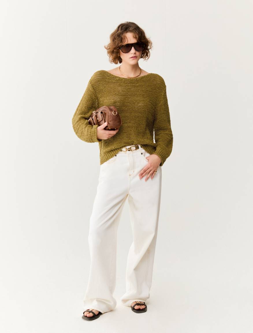 3D-textured sweater - OLIVE - Pennyblack - 5