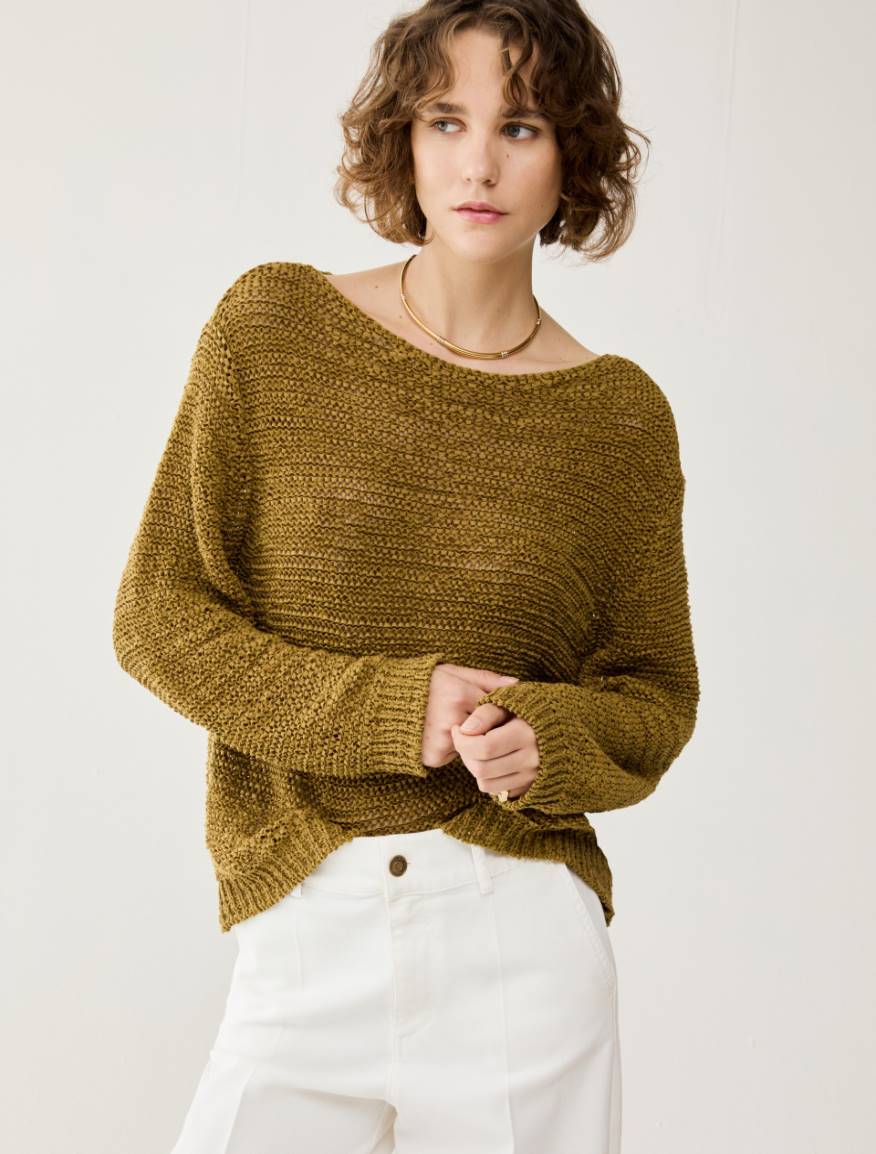 3D-textured sweater - OLIVE - Pennyblack