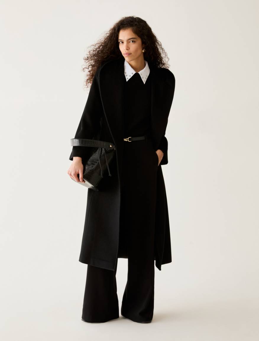 Cappotto midi in drap di lana - NERO - Pennyblack - 5