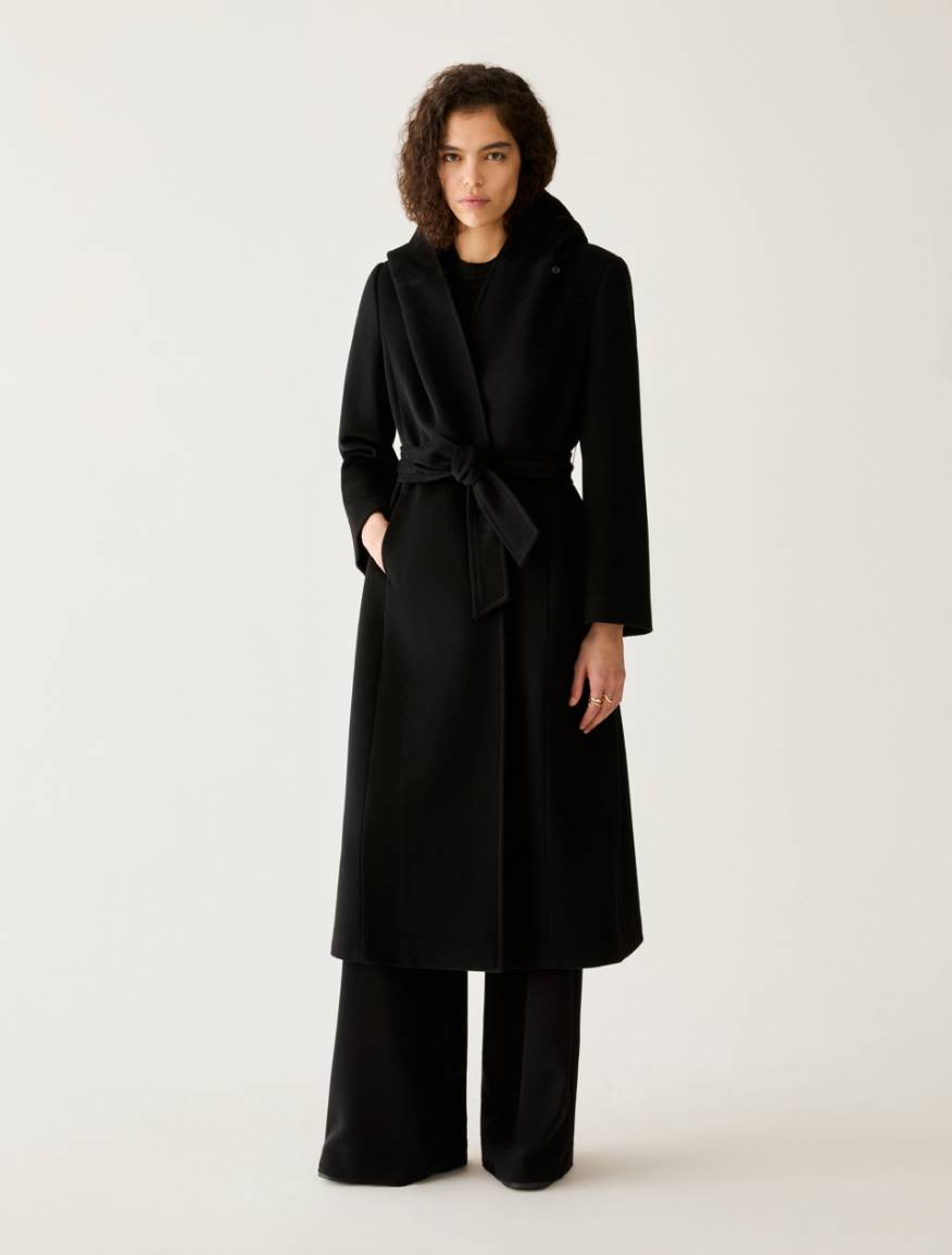 Cappotto midi in drap di lana - NERO - Pennyblack