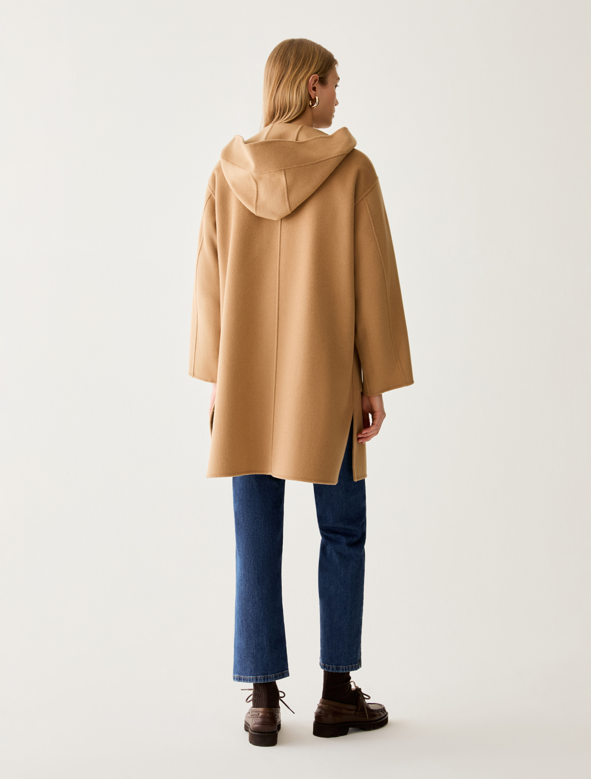 Wool blend double-sided fabric coat - CAMEL - Pennyblack - 3