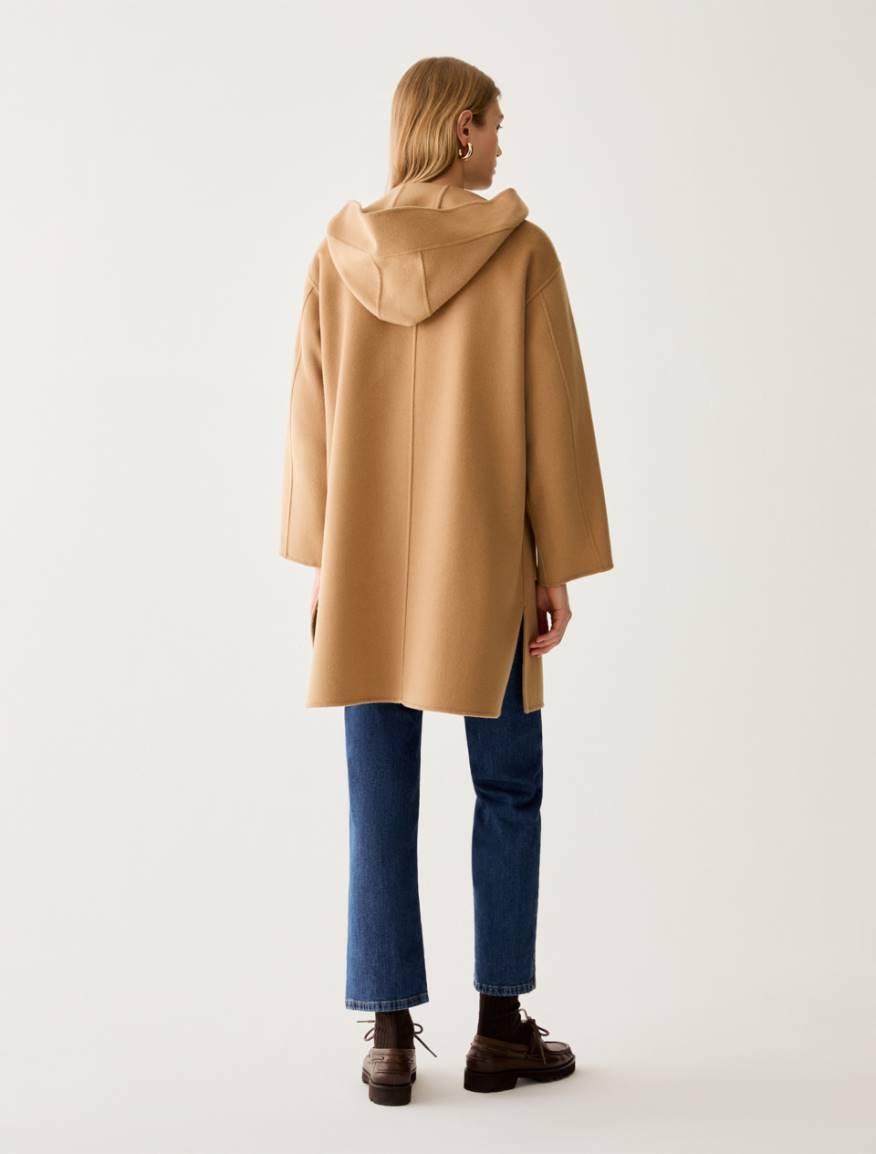 Wool blend double-sided fabric coat - CAMEL - Pennyblack - 3