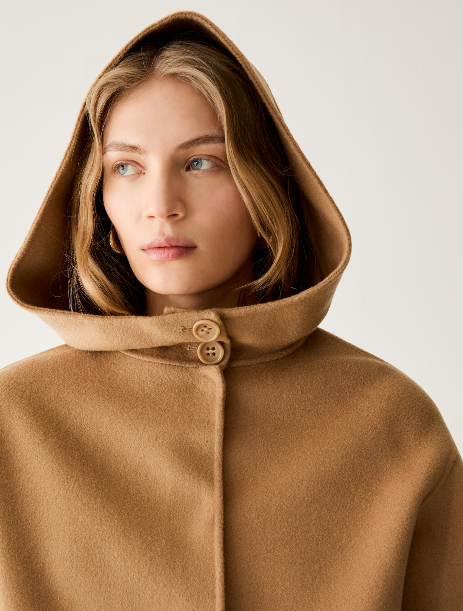 Wool blend double-sided fabric coat - CAMEL - Pennyblack - 4