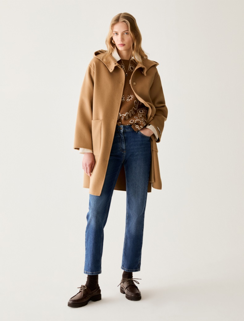 Wool blend double-sided fabric coat - Pennyblack