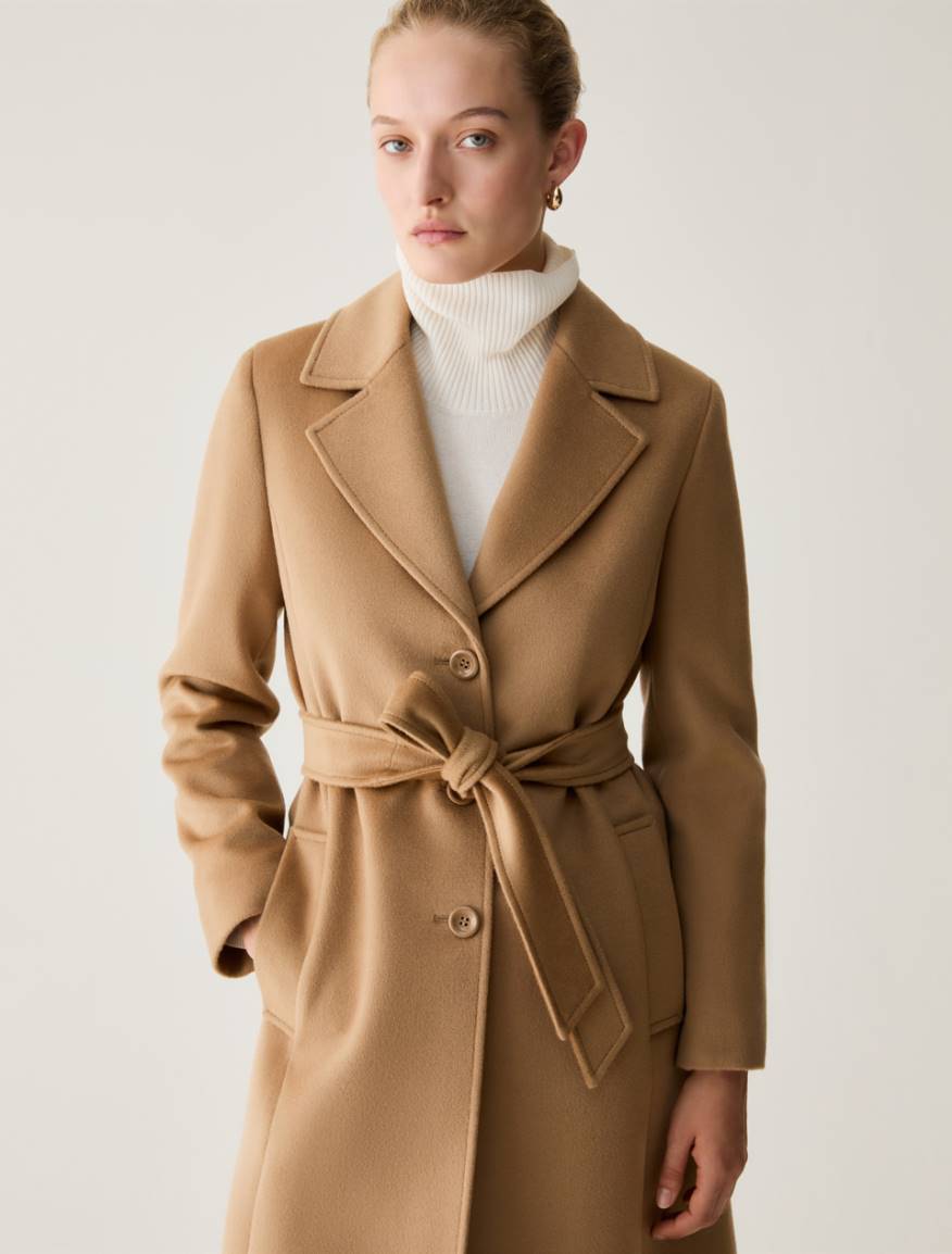 Wool drap coat - CAMEL - Pennyblack - 4