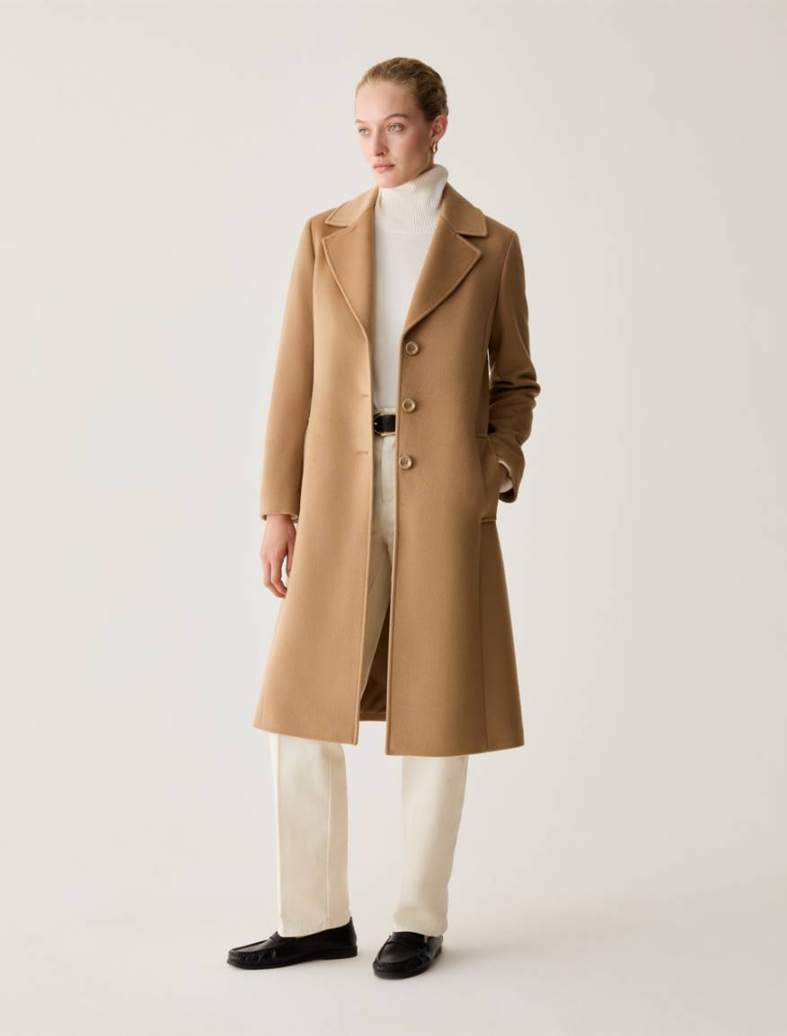 Wool drap coat - CAMEL - Pennyblack