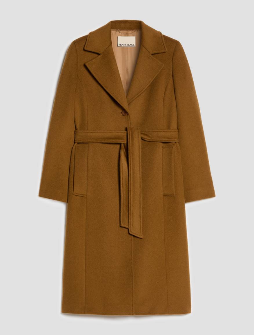 Wool drap coat - TOBACCO BROWN - Pennyblack - 2