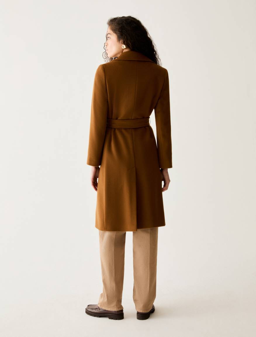 Wool drap coat - TOBACCO BROWN - Pennyblack - 3