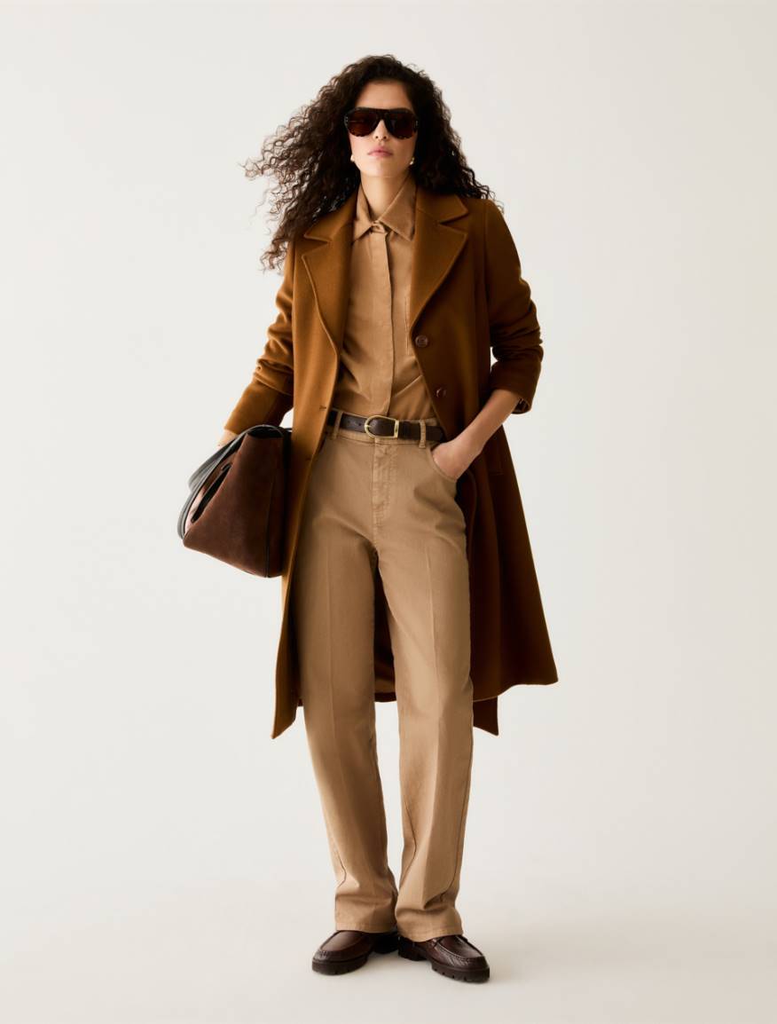 Wool drap coat - TOBACCO BROWN - Pennyblack - 5