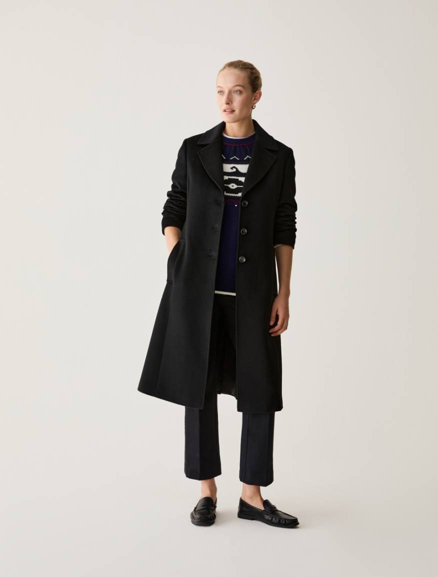 Wool drap coat - BLACK - Pennyblack