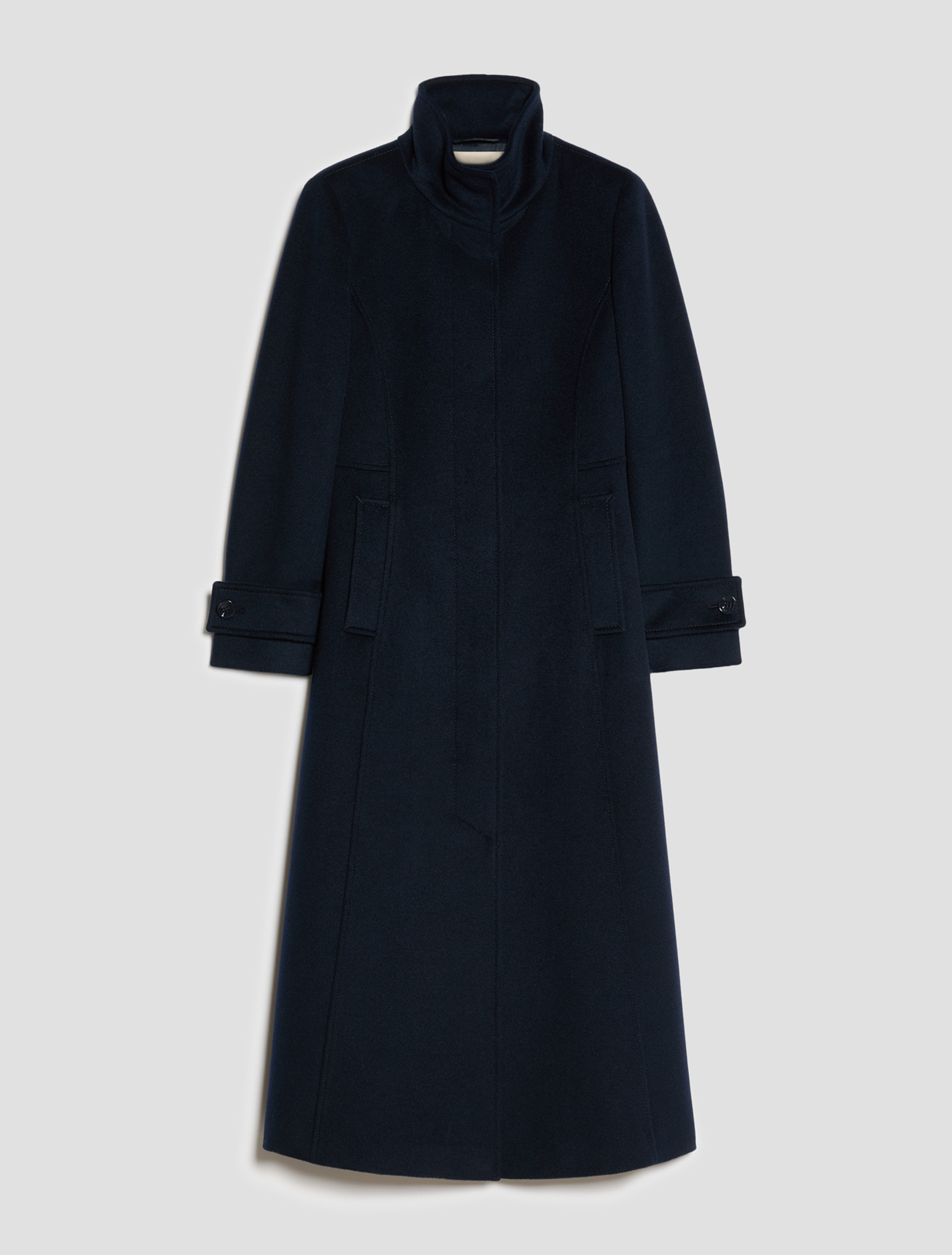 Fit-and-flare cut drap wool coat - MIDNIGHTBLUE - Pennyblack - 2