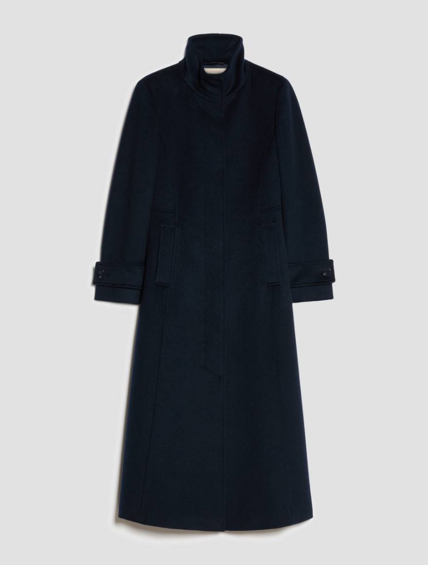 Fit-and-flare cut drap wool coat - MIDNIGHTBLUE - Pennyblack - 2