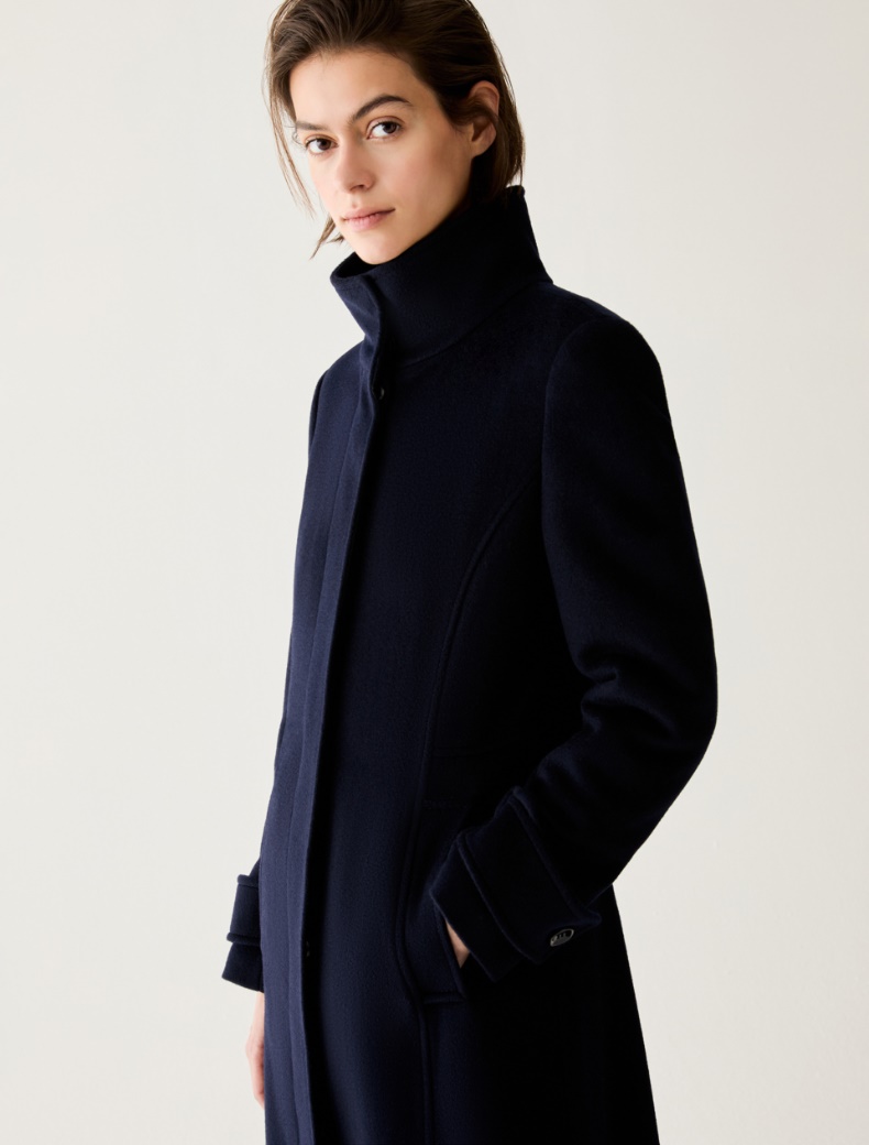 Fit-and-flare cut drap wool coat - Pennyblack - 4