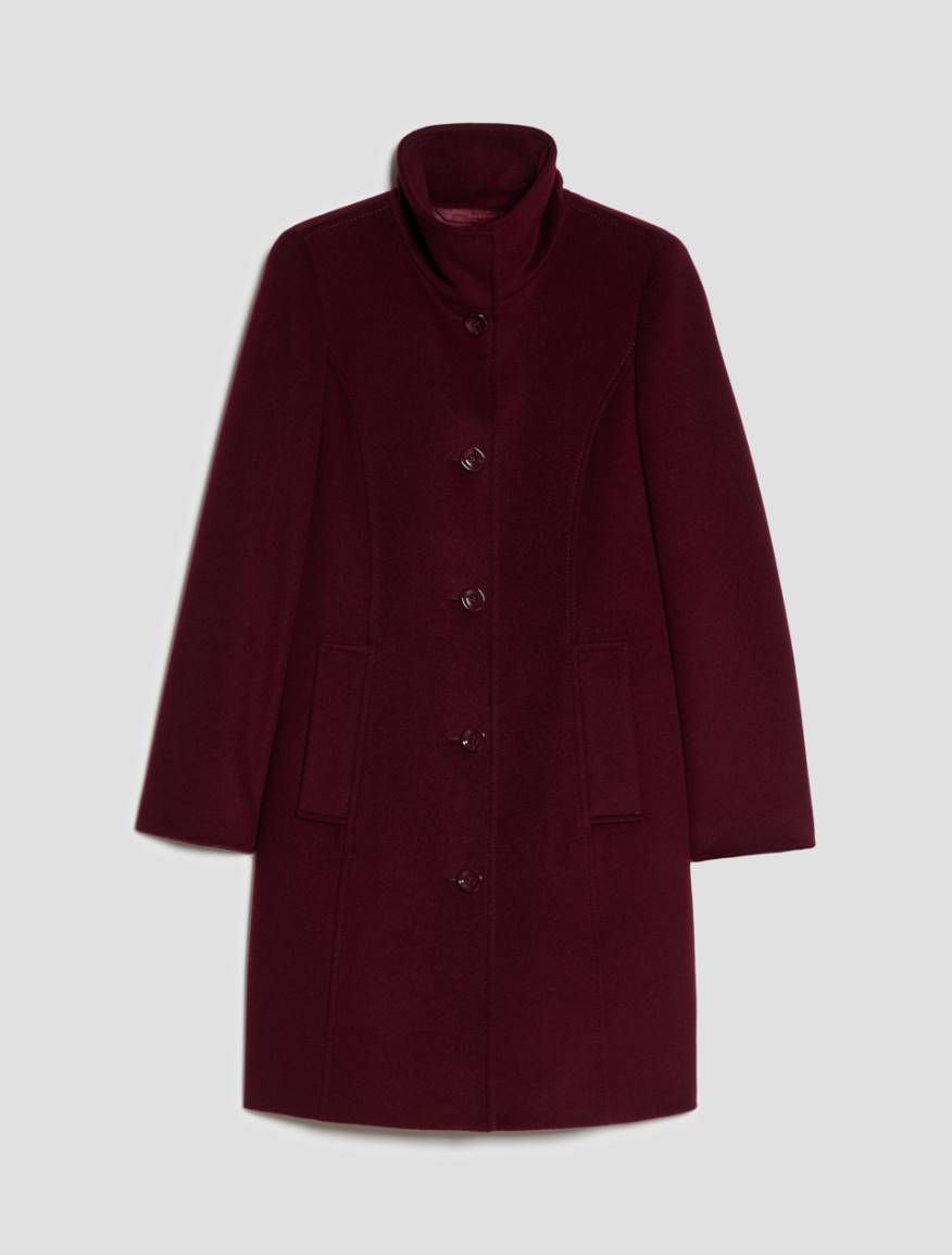 Slim Wool Drap Coat - BORDEAUX - Pennyblack - 2