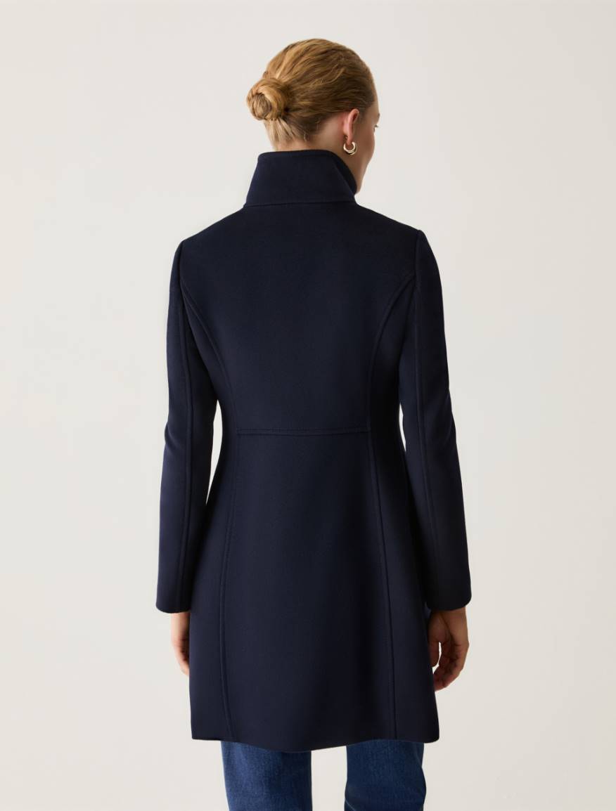 Slim Wool Drap Coat - MIDNIGHTBLUE - Pennyblack - 3