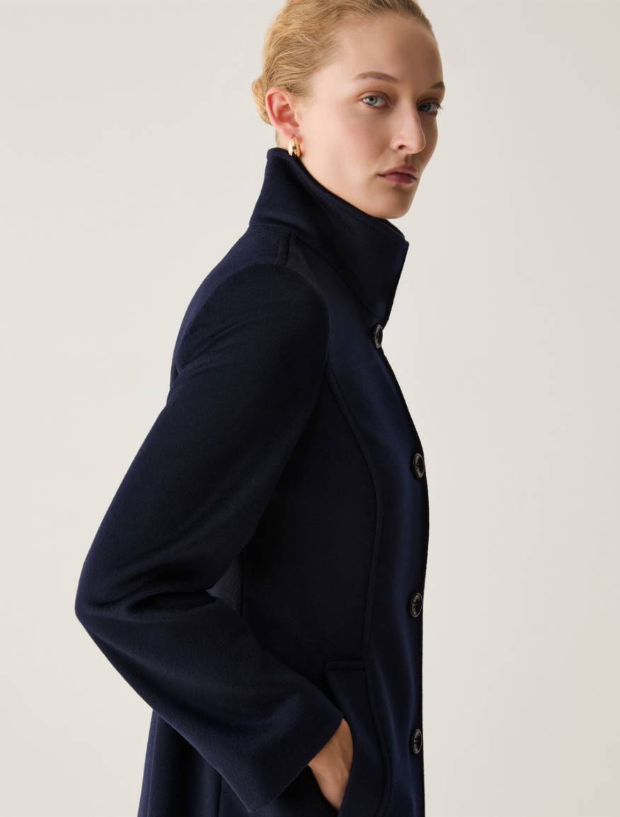 Slim Wool Drap Coat - MIDNIGHTBLUE - Pennyblack - 4